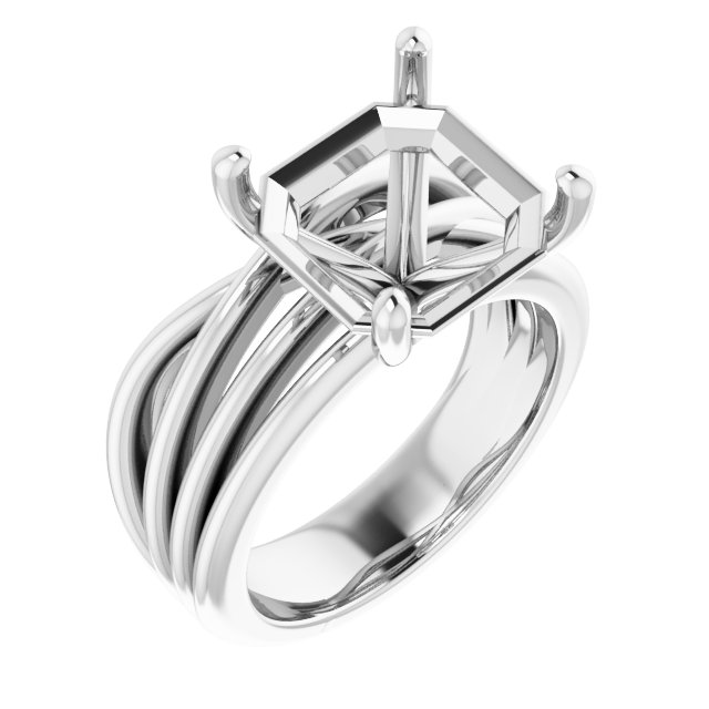 Solitaire Asymmetric Engagement Ring