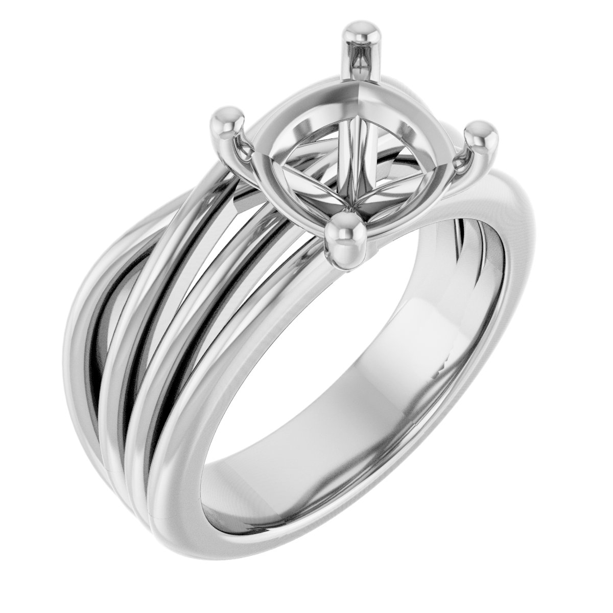 Solitaire Asymmetric Engagement Ring