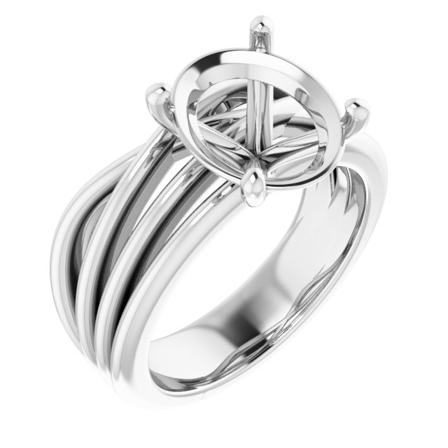 Solitaire Asymmetric Engagement Ring