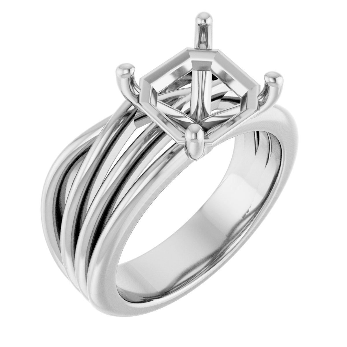 Solitaire Asymmetric Engagement Ring