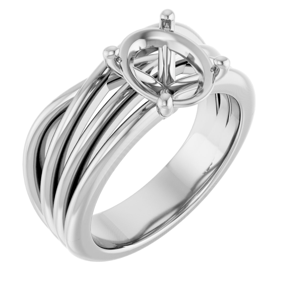 Solitaire Asymmetric Engagement Ring