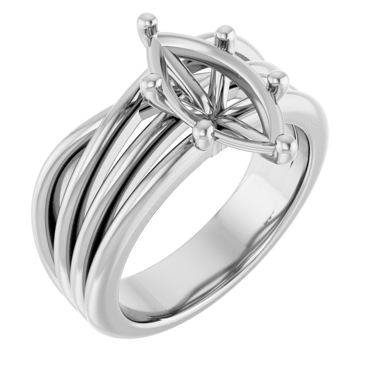 Solitaire Asymmetric Engagement Ring