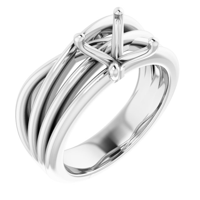 Solitaire Asymmetric Engagement Ring