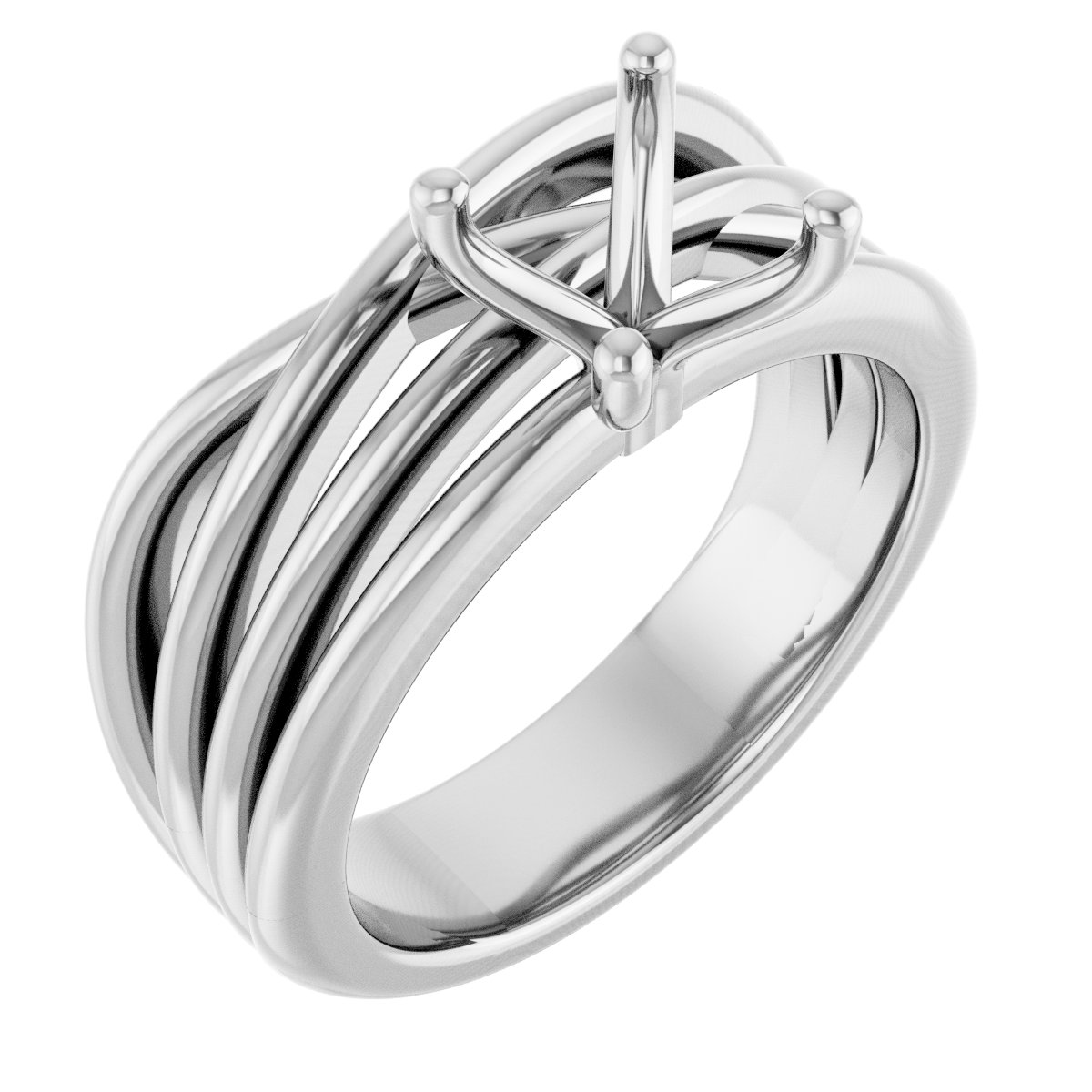Solitaire Asymmetric Engagement Ring