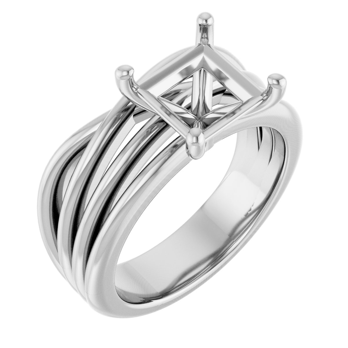 Solitaire Asymmetric Engagement Ring