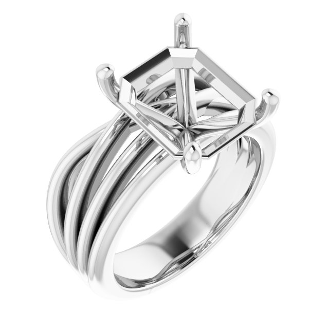Solitaire Asymmetric Engagement Ring