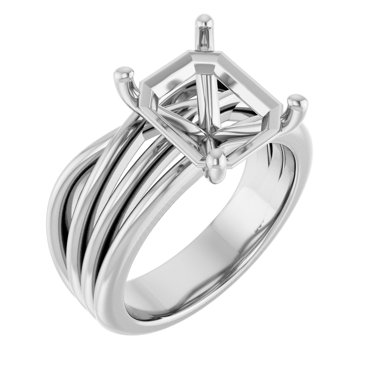 Solitaire Asymmetric Engagement Ring