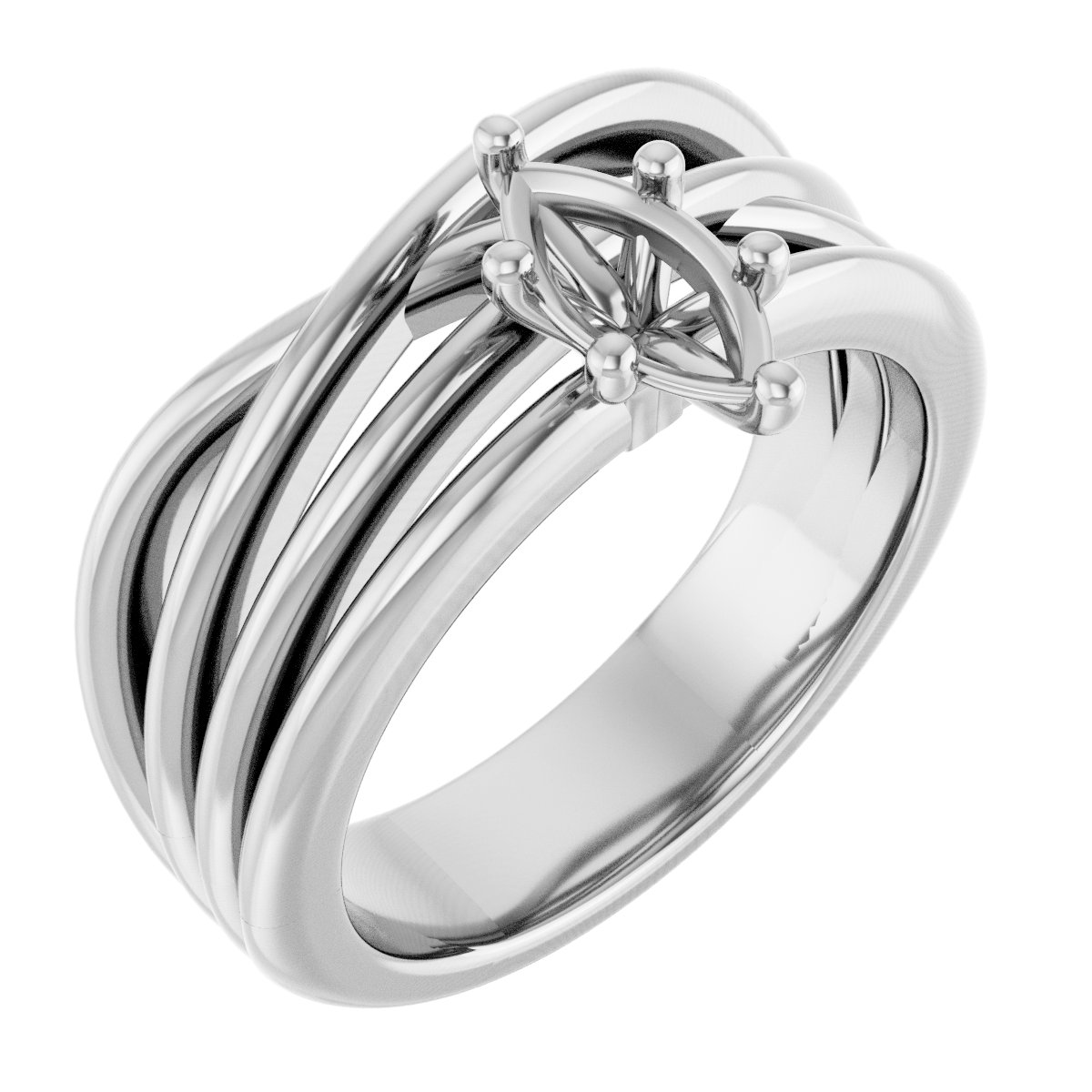 Solitaire Asymmetric Engagement Ring
