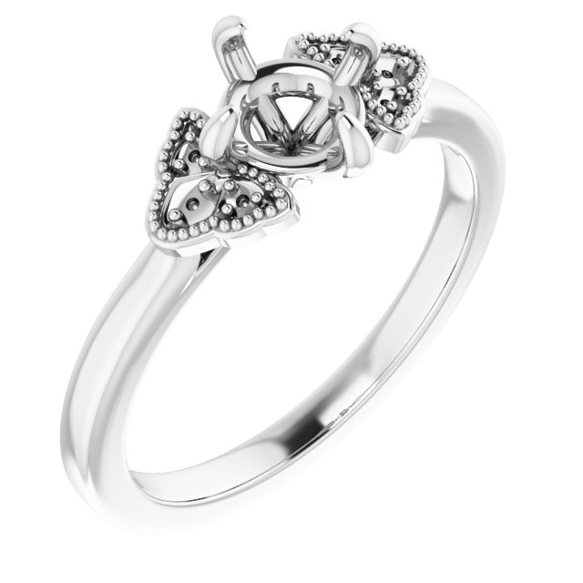 Claw-Prong Accented Engagement Ring