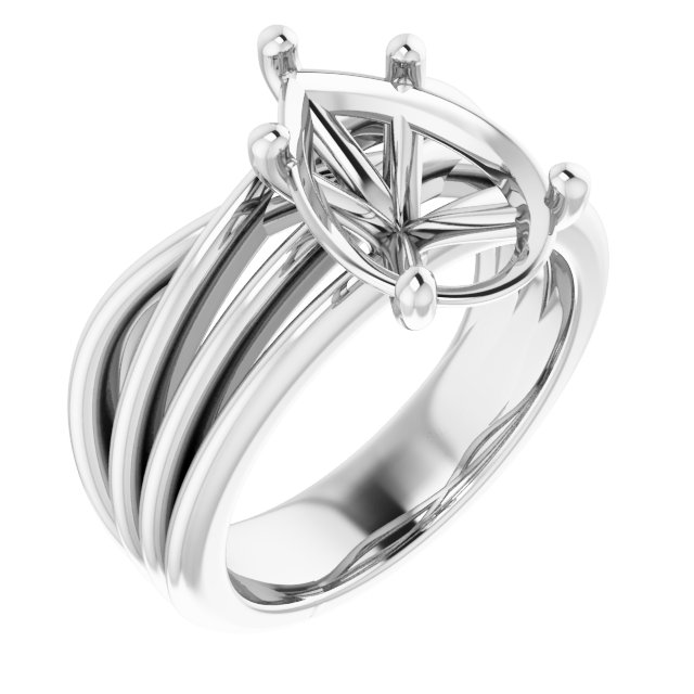 Solitaire Asymmetric Engagement Ring