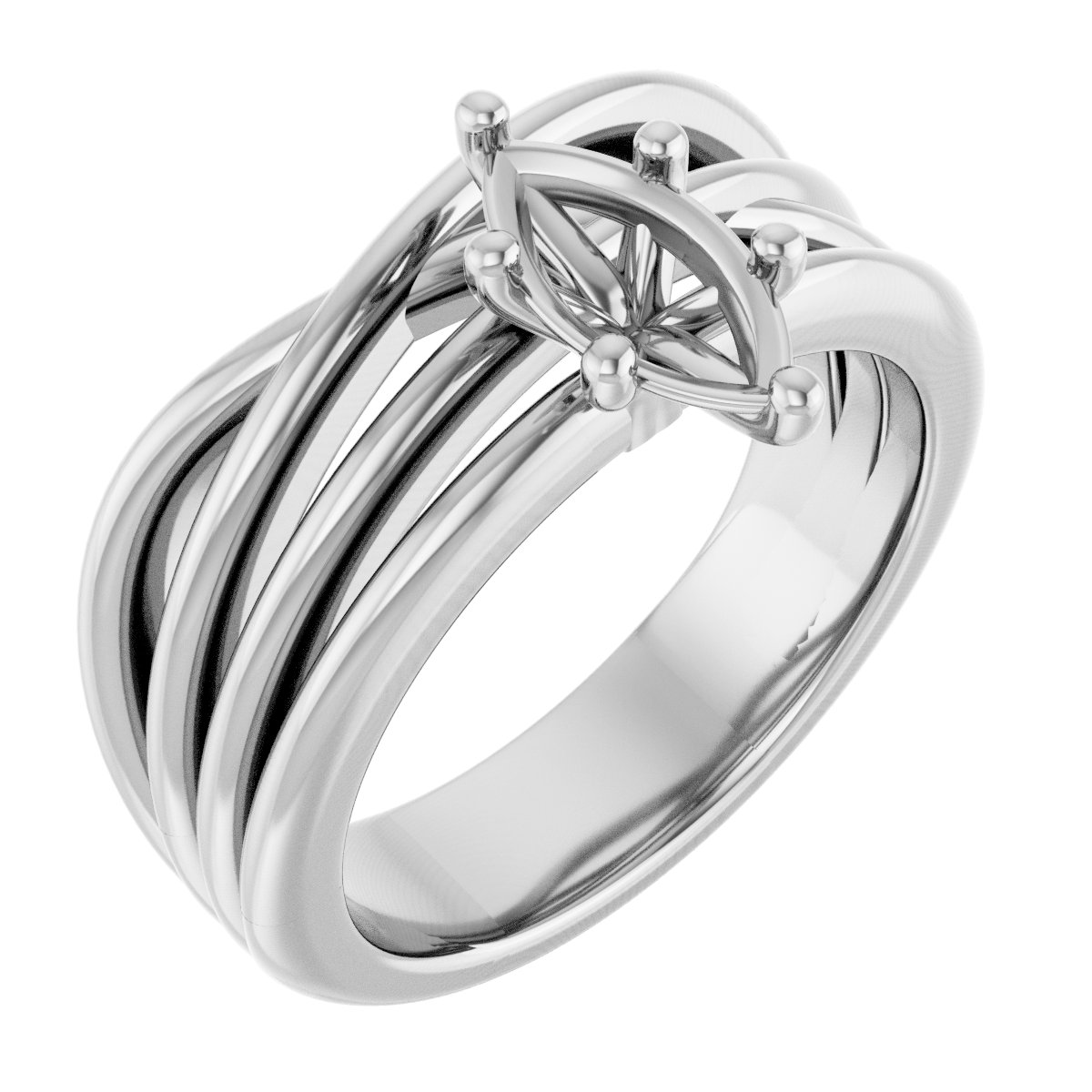 Solitaire Asymmetric Engagement Ring