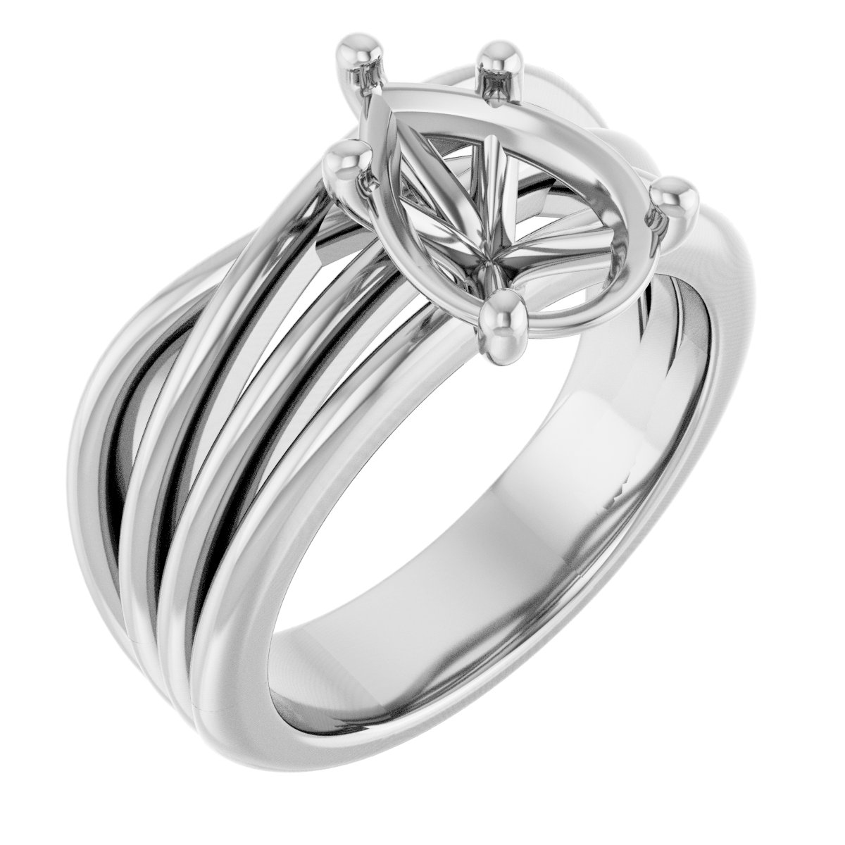 Solitaire Asymmetric Engagement Ring