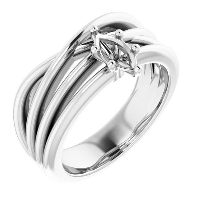 Solitaire Asymmetric Engagement Ring