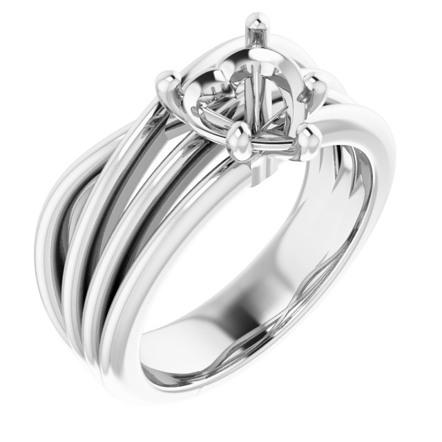 Solitaire Asymmetric Engagement Ring