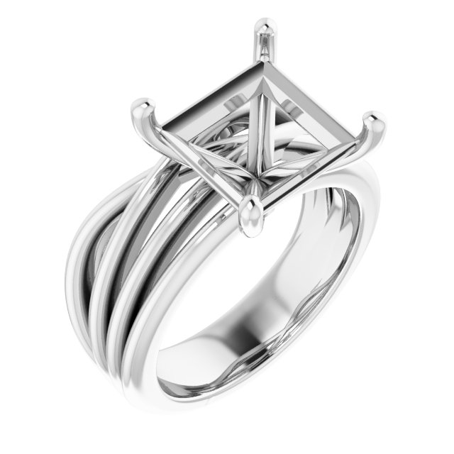 Solitaire Asymmetric Engagement Ring