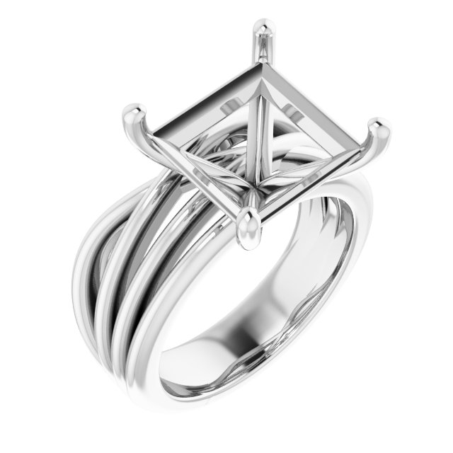 Solitaire Asymmetric Engagement Ring