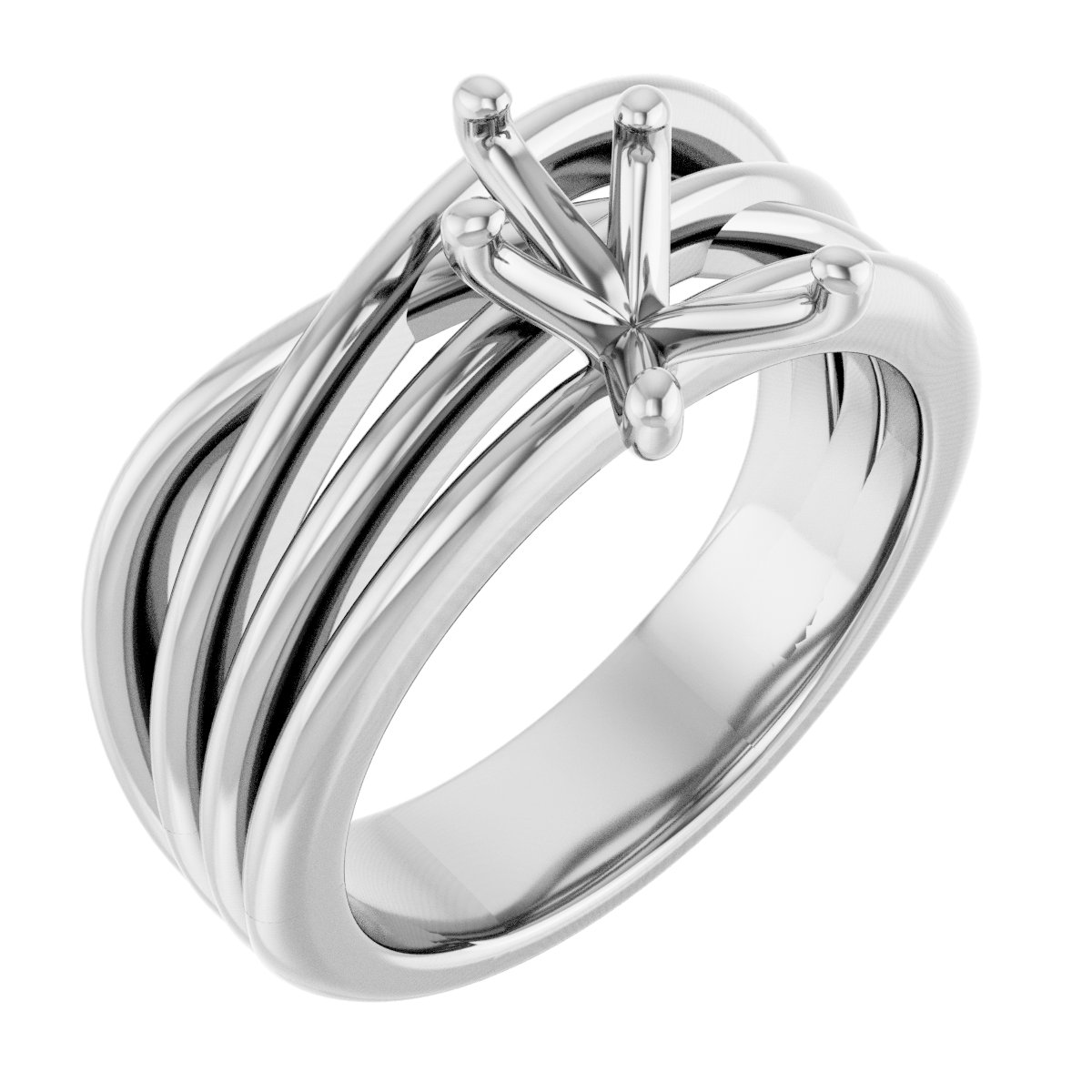 Solitaire Asymmetric Engagement Ring