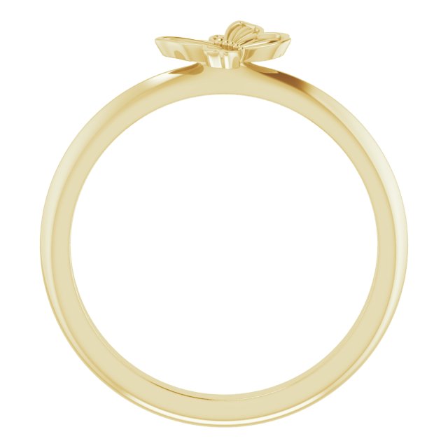 14K Yellow Butterfly Stacking Ring