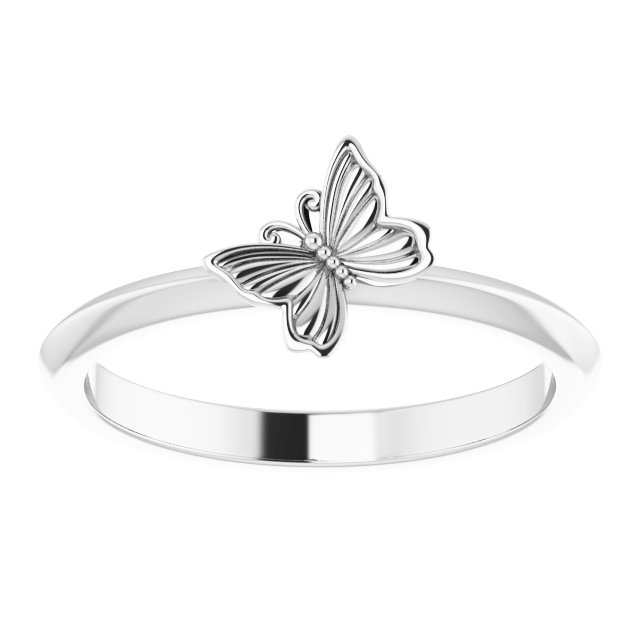 Sterling Silver Butterfly Stacking Ring