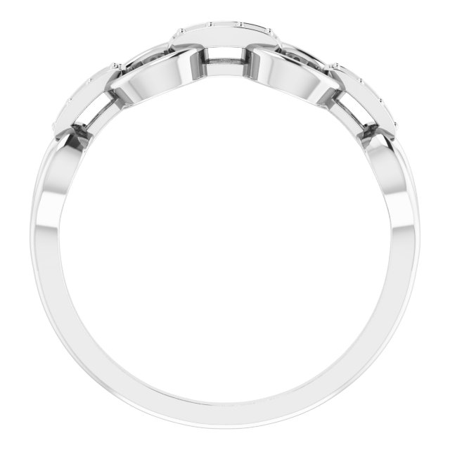 14K White 1/10 CTW Diamond Link Ring