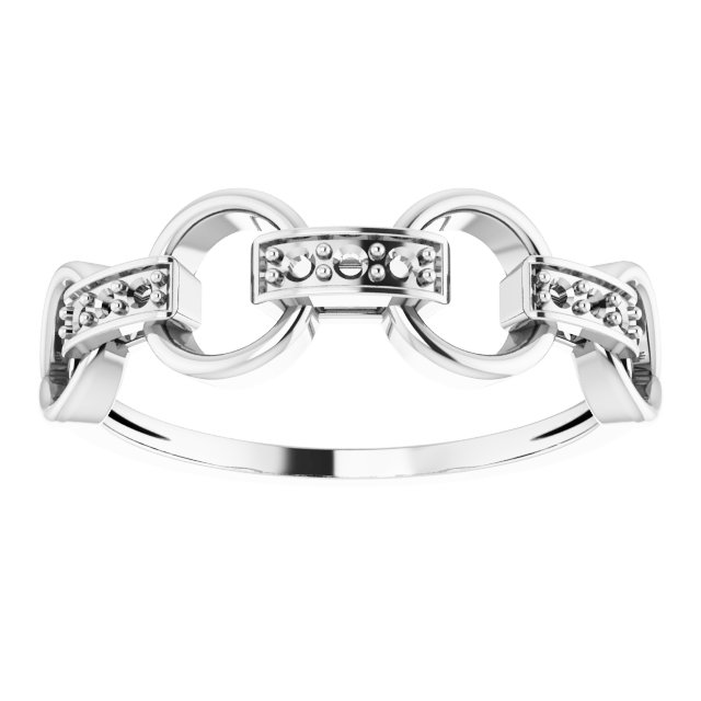 14K White 1/10 CTW Diamond Link Ring