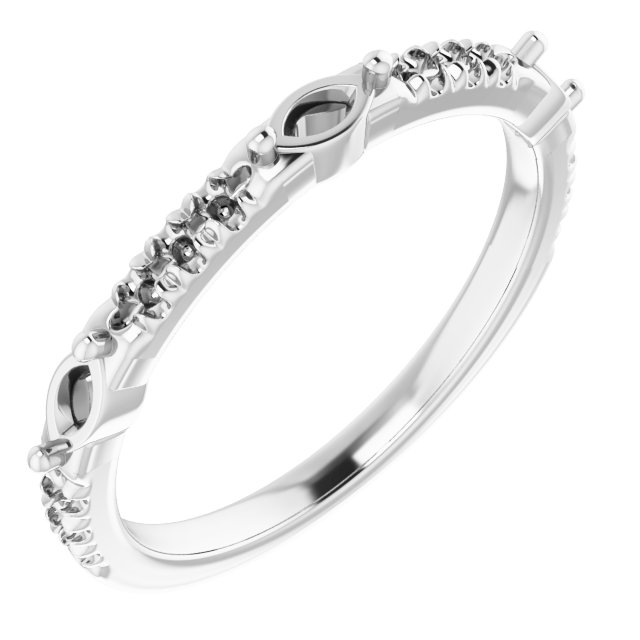 14K White 3/8 CTW Natural Diamond Anniversary Band