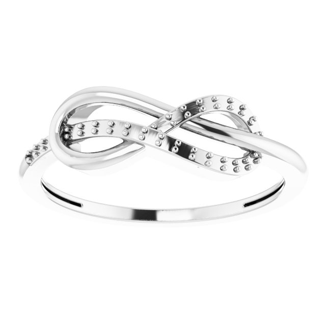14K White 1/10 CTW Natural Diamond Infinity-Inspired Ring