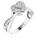 Sterling Silver Imitation White Cubic Zirconia Criss Cross Heart Ring