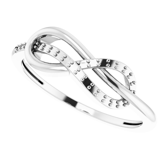 14K White 1/10 CTW Natural Diamond Infinity-Inspired Ring