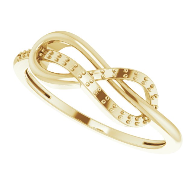 14K Yellow 1/10 CTW Natural Diamond Infinity-Inspired Ring