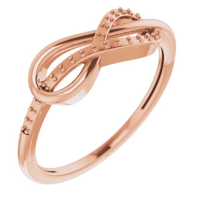 14K Rose 1/10 CTW Natural Diamond Infinity-Inspired Ring