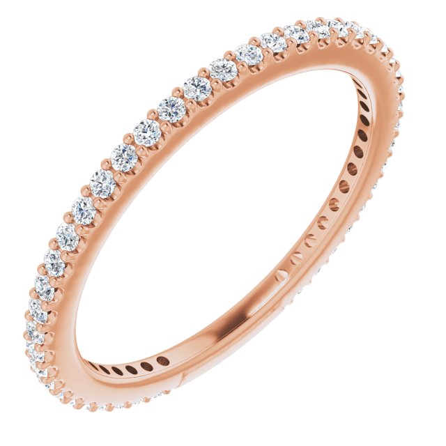 14K Rose 1/3 CTW Diamond Stackable Ring Size 4