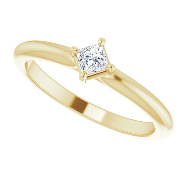 14K Yellow 1/6 CTW Diamond Solitaire Ring