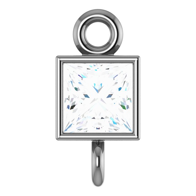 Square Micro Bezel Link with Rings