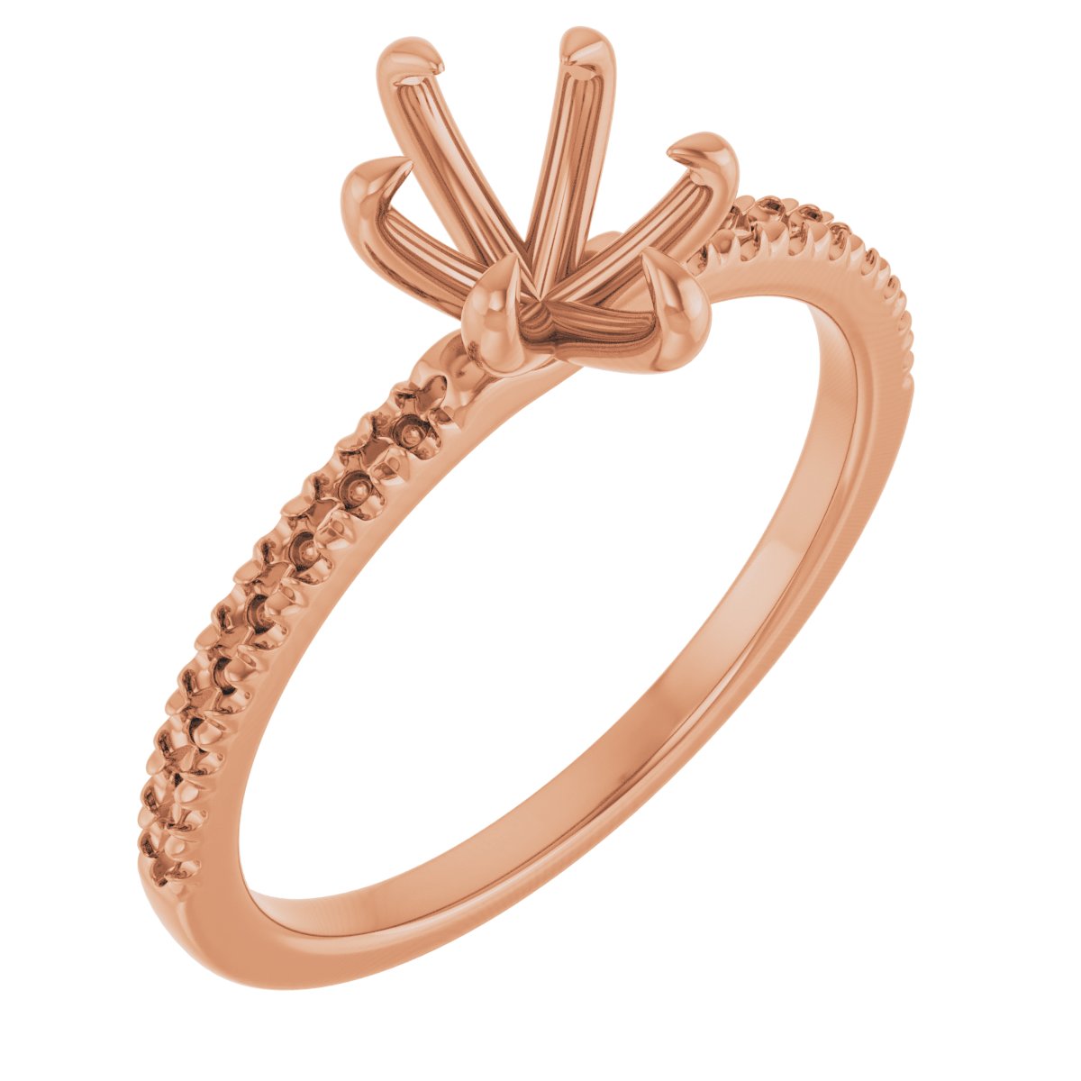 Claw-Prong French-Set Accented Engagement Ring