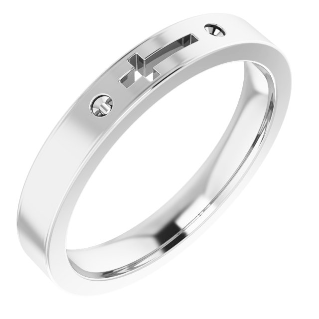 Pierced Cross Stackable Ring