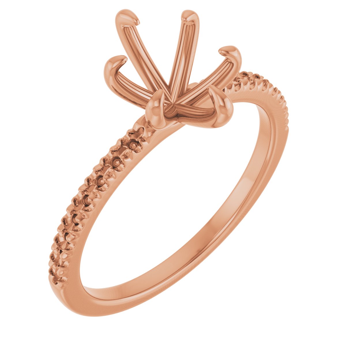 Claw-Prong French-Set Accented Engagement Ring
