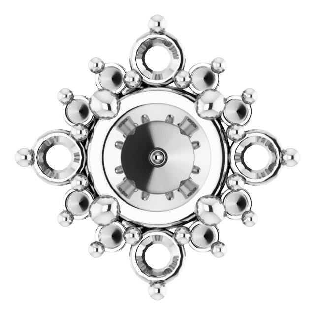 Round 4-Prong Halo-Style Earring Setting