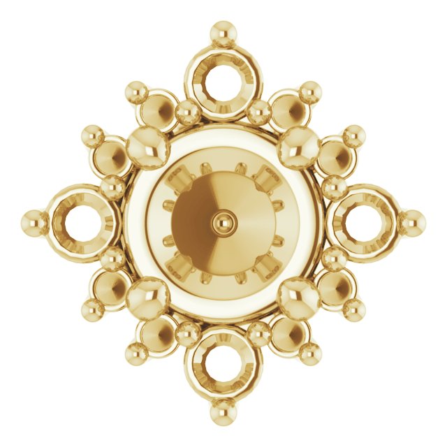 Round 4-Prong Halo-Style Earring Setting