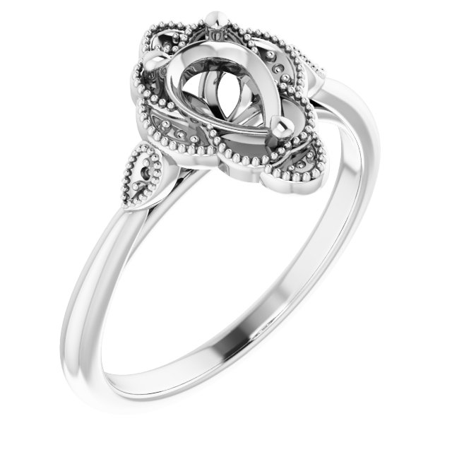 Accented Floral Engagement Ring or Band