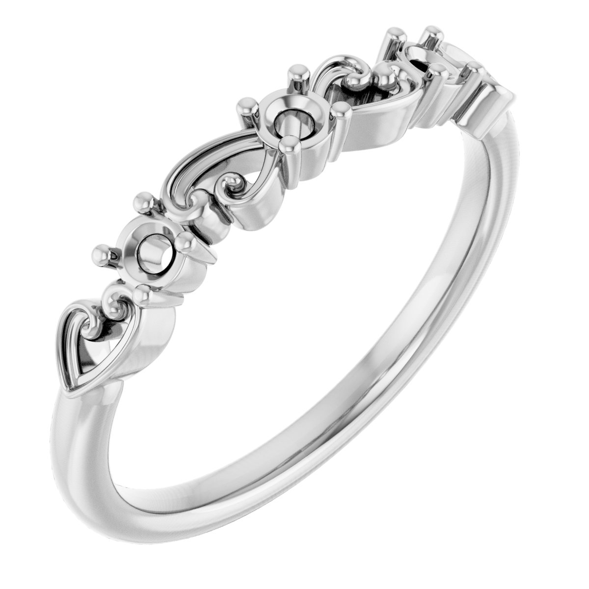 14K White 1/5 CTW Natural Diamond Stackable Ring