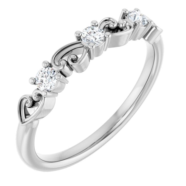 Platinum 1/5 CTW Natural Diamond Stackable Ring