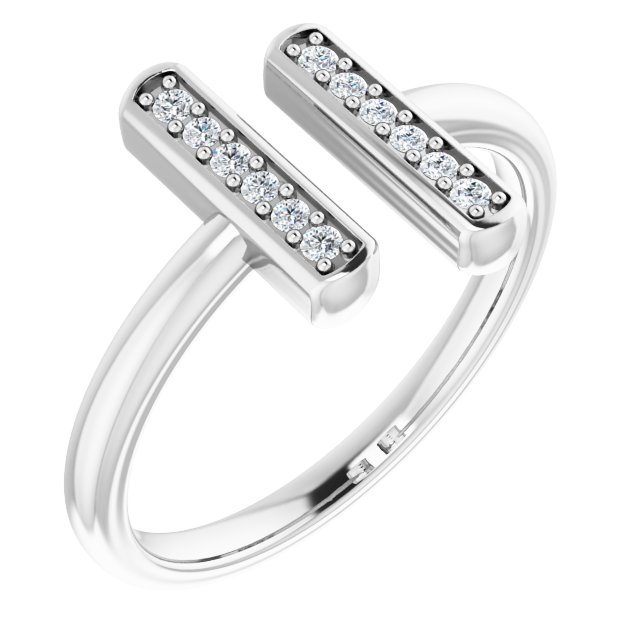 14K White 1/10 CTW Diamond Vertical Bar Ring