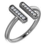 14K White 1/10 CTW Diamond Double Bar Ring