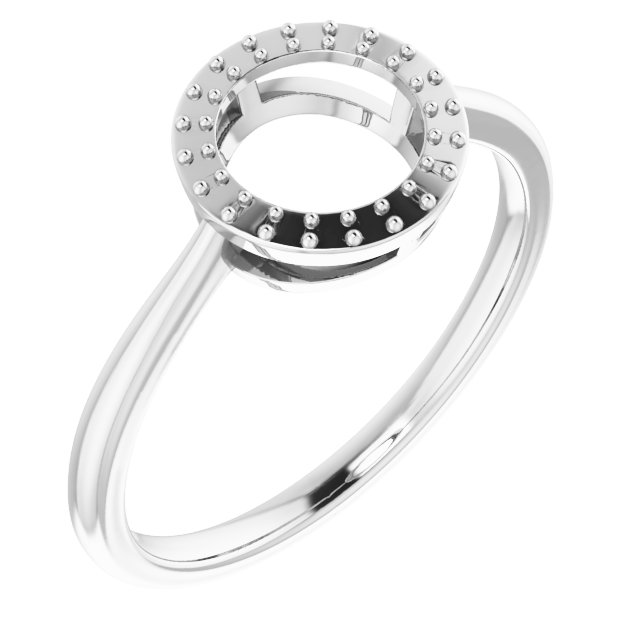 14K White 1/10 CTW Natural Diamond Circle Ring