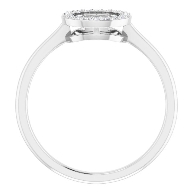 14K White 1/10 CTW Natural Diamond Circle Ring