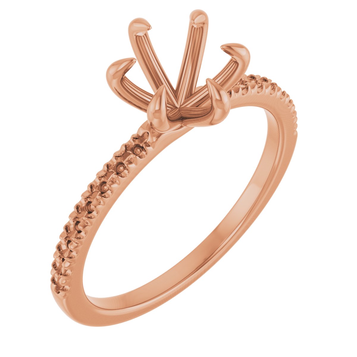 Claw-Prong French-Set Accented Engagement Ring