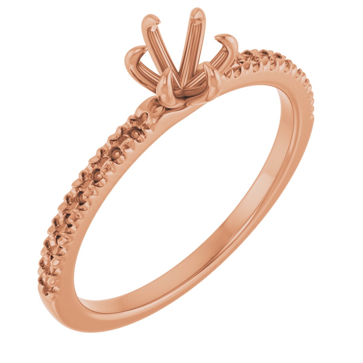 Claw-Prong French-Set Accented Engagement Ring