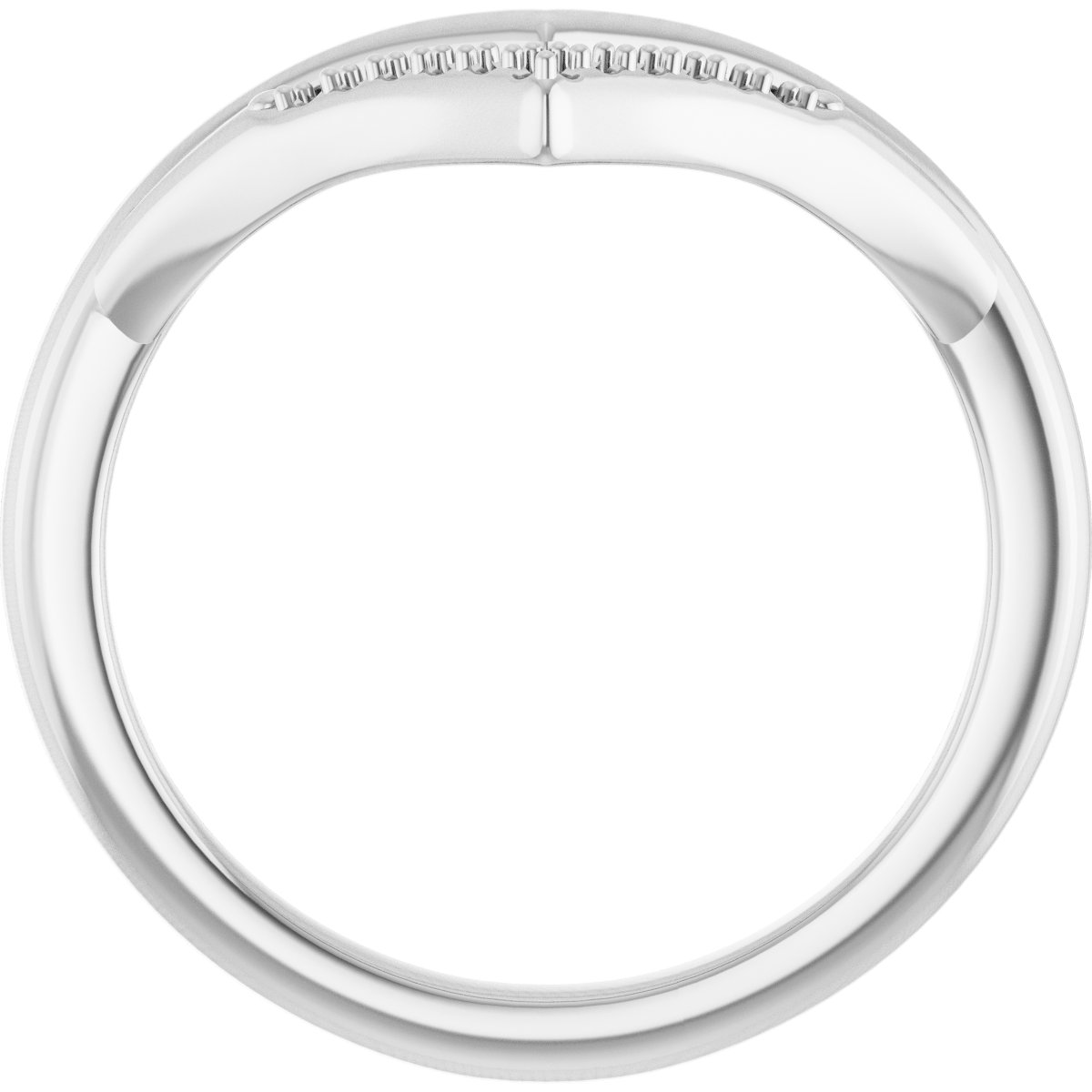 Alternative view of .04 CTW Natural Diamond Contour Band – Platinum