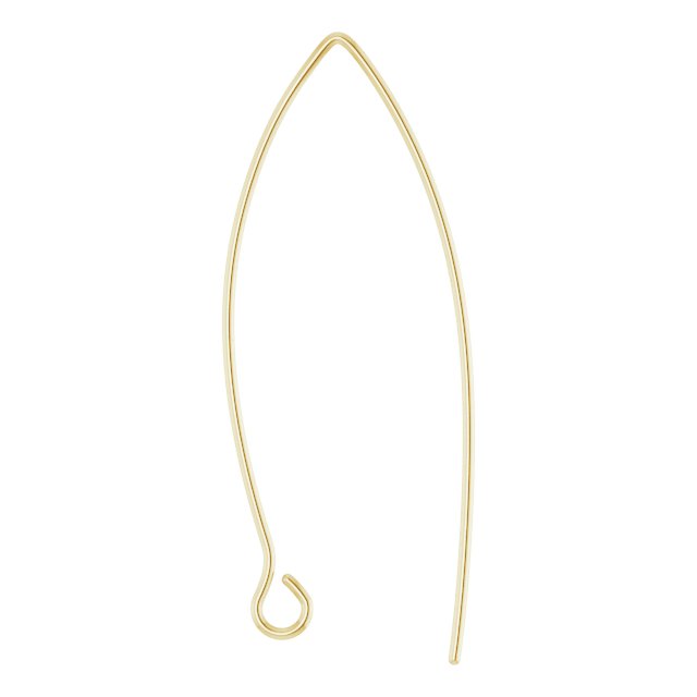 18K Yellow Long French Wire Earring Top